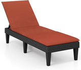 HAPPYGRILL Outdoor Chaise Lounge Chair Rattan Recliner Lounger with Removable Cushion & 3-Level Adjustable Backrest - Photo 1