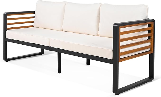 Large Size 4-Pieces Outdoor Furniture Sofa for 5 Person Conversation Set, Garden Sofa Set with Removable Cushion - Photo 7
