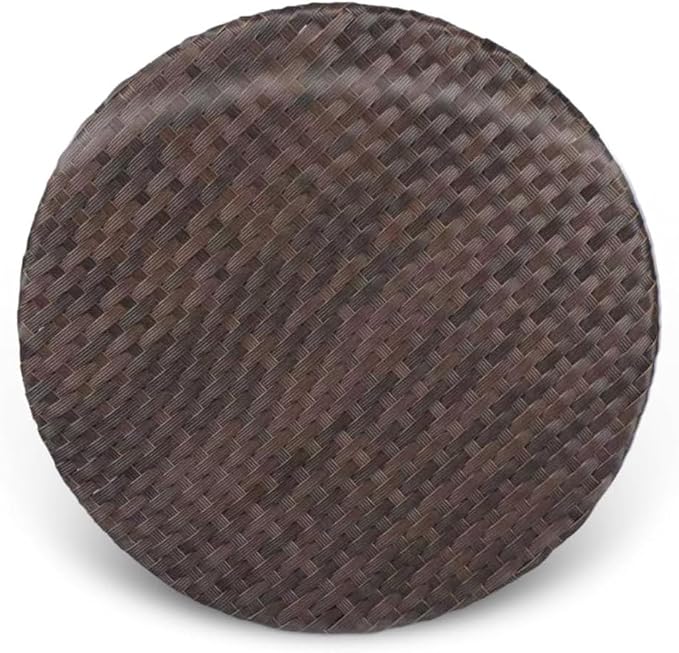 Cambridge Outdoor Rattan Round Coffee Table, All-Weather HDPE Wicker Patio Side Table 2-Tier Circle Table with Storage for Garden Porch Deck, Brown