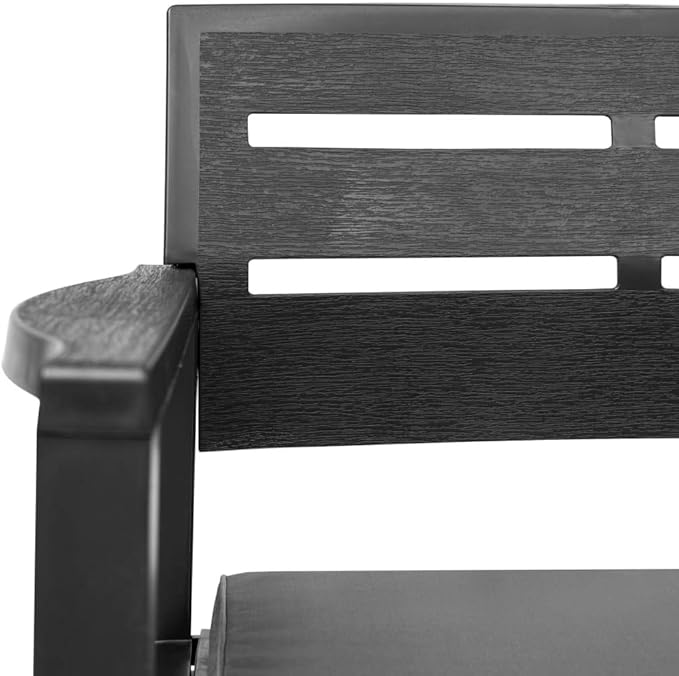Garden Bench Deck Bench 2-Seater Patio Bench with Cushions 52.4" Plastic Anthracite