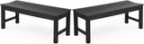 Stoog Outdoor Benches Set of 2, 2-Person Backless Patio Bench, All-Weather HIPS Garden Bench, Never Rot or Fade - Photo 1