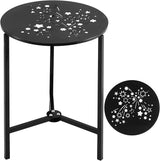 Party Zealot 1-Pack Small Round Metal Side Tables, 13-Inch Black Outdoor End Tables for Patio, Balcony - Photo 1