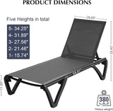 Domi Pool Lounge Chairs Set of 2, Aluminum Chaise Lounge Outdoor - Photo 2