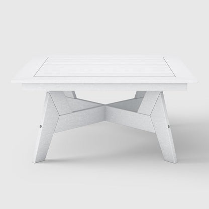 WestinTrends Avalon Modern Low Outdoor Patio Square HDPE Coffee Table, White