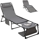 KingCamp Lounge Chair with face Hole, 400LBS Tanning Chairs for Outside - Photo 1