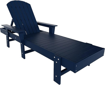 WestinTrends Dylan 2 Piece Adirondack Reclining Chaise Lounge with Arms Navy Blue