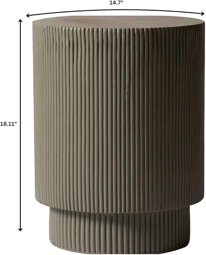 LeisureMod Modern Side Table Round Fiberstone Top Accent End Table for Home, Outdoor Patio, Living Room Sofa - Photo 3