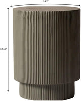LeisureMod Modern Side Table Round Fiberstone Top Accent End Table for Home, Outdoor Patio, Living Room Sofa - Photo 3