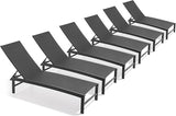 Chaise Lounge Chair, Set of 6 Outdoor Recliner Lounge Chair Sun Loungers - Photo 1