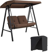 AECOJOY 2-Seat Outdoor Patio Swing Chair with Cover, Porch Swings Chairs for Adult - Photo 1