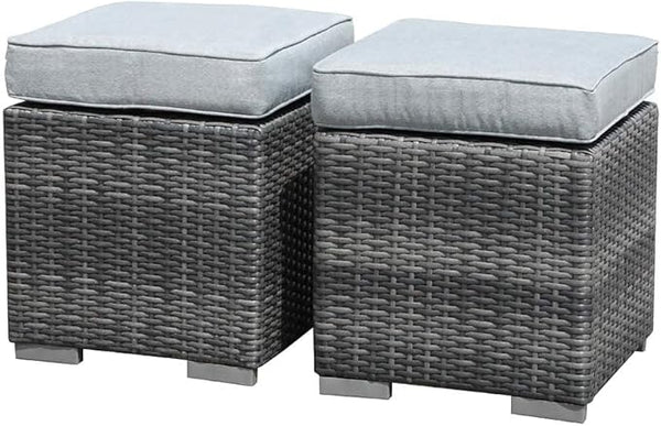 Patiorama 2 Pieces Assembled Outdoor Patio Ottoman - Photo 1
