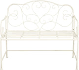 Merax 41 Inch Outdoor Garden Bench, Iron Metal Frame Patio Park Bench with Curled Decorative Pattern Backrest - Photo 3