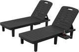 UDPATIO Outdoor Lounge Chairs Set of 2, Resin 5-Position Adjustable Reclining Chaise Lounge - Photo 1