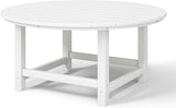 WestinTrends Malibu Low Outdoor HDPE Round Patio Coffee Table, White - Photo 9
