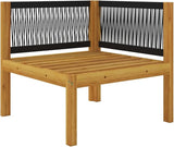 2-Seater Acacia Wood Garden Bench with Weather-Resistant Cushions for Patio - Photo 6