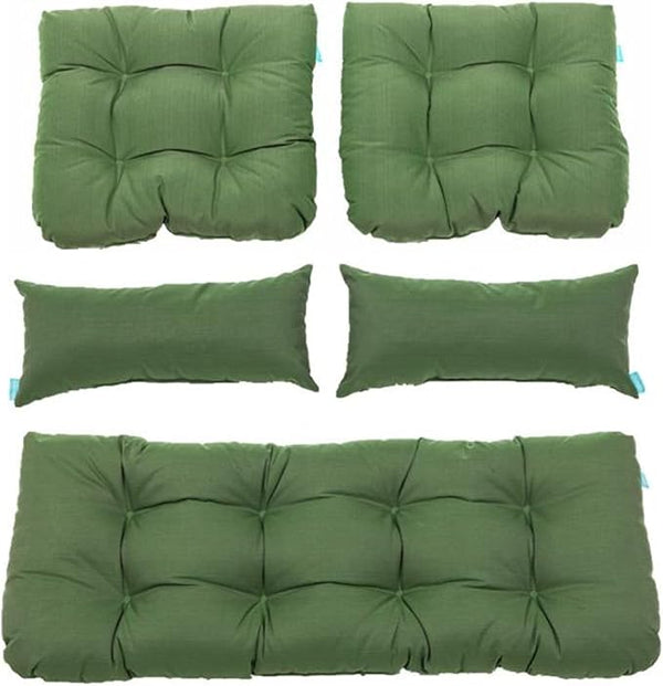 QILLOWAY Outdoor Patio Wicker Seat Cushions Group Loveseat/Two U-Shape/Two Lumbar Pillows for Patio Furniture - Photo 1