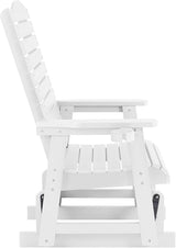 Poly Lumber Patio Glider with Cup Holders, High Backrest and Deep Contoured Seat, HIPS Material, All-Weather Resistant - Photo 9