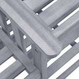 vidaXL Solid Acacia Wood Patio Chairs with Tea Table and Cushions - Outdoor Furniture Bistro Garden Set, Gray/Taupe - Photo 5