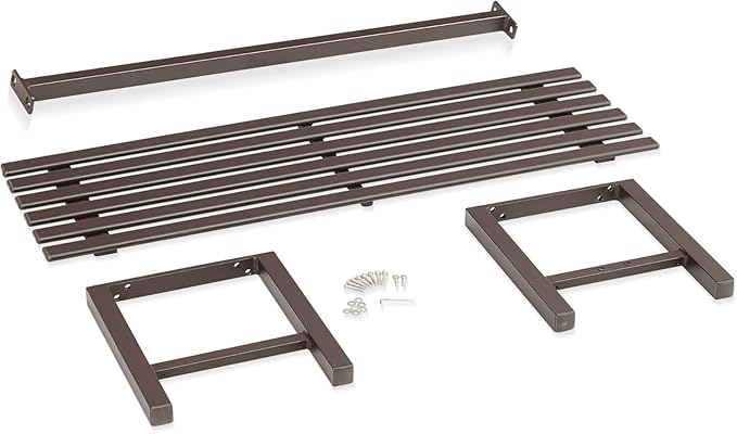 Outdoor Garden Bench, 2-Person Metal Patio Bench Weatherproof Outdoor Backless Bench, Anti-Corrosion and Anti-Rust Garden Benches for Garden Lawn Porch Park Backyard