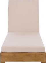 SAFAVIEH Couture Outdoor Patio Furniture Collection - Montford Brazilian Teak Chaise Lounge with Beige Cushions - Photo 8