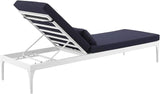 Modway EEI-3301-WHI-NAV Perspective Cushion Outdoor Patio Chaise Lounge Chair in White Navy - Photo 4
