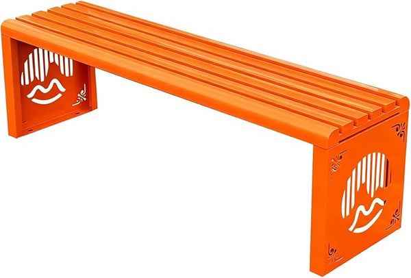 Heavy Duty Outdoor Benches Weatherproof Galvanized Steel Park Benches Slats Design Metal Garden Chair Commercial Street - Photo 1