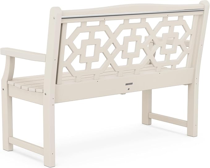 Martha Stewart by POLYWOOD Chinoiserie 48" Outdoor Bench for Patio, Porch & Backyard - Photo 4