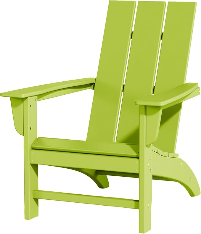 Poly Lumber Adirondack Chair, All-Weather Resistant Outdoor Patio Chairs, Look Like Wood - Photo 1