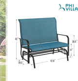 PHI VILLA Outdoor Glider Rocking Bench Chair Clearance for 2 Person - Photo 3