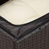 Modular Outdoor Garden Sofa with Removable Zippered Cover, Black and Cream White Woven Texture - Photo 8