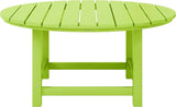 WestinTrends Malibu Low Outdoor HDPE Round Patio Coffee Table, Lime - Photo 3