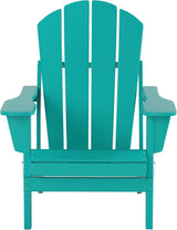 WO Home Furniture Adirondack Chairs Table Set of 3 PCS Outdoor Folding Chairs Coffee Table Weather/UV Resistant for Lawn - Photo 3