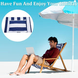 GORGECRAFT Beach Sling Chair Canvas Cloth with Pillow 44x17 Blue and White Stripes Casual Lounge Chair Replacement - Photo 5