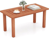 Tangkula Outdoor Coffee Table, 35.5” Patio Table with Slatted Tabletop - Photo 1