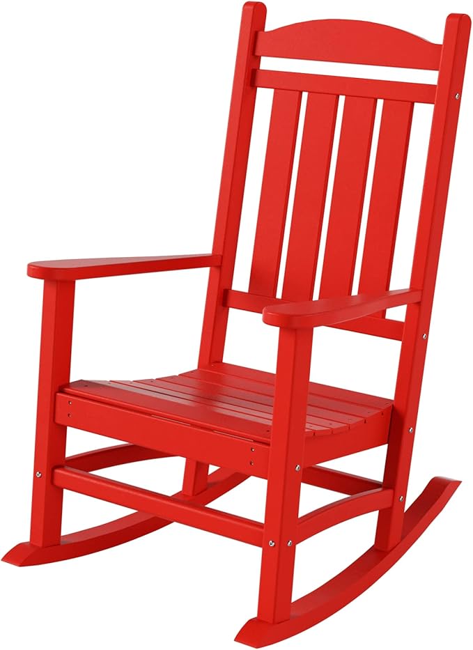 WestinTrends Malibu Outdoor/Patio Rocking Chair, Red