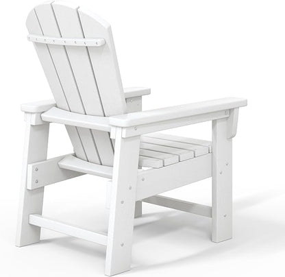 WestinTrends Malibu Kids Outdoor HDPE Adirondack Plastic Patio Chair, White