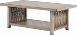 Outdoor Coffee Table, Never Rusts Aluminum Rope Weave Patio Coffee Table - Photo 1