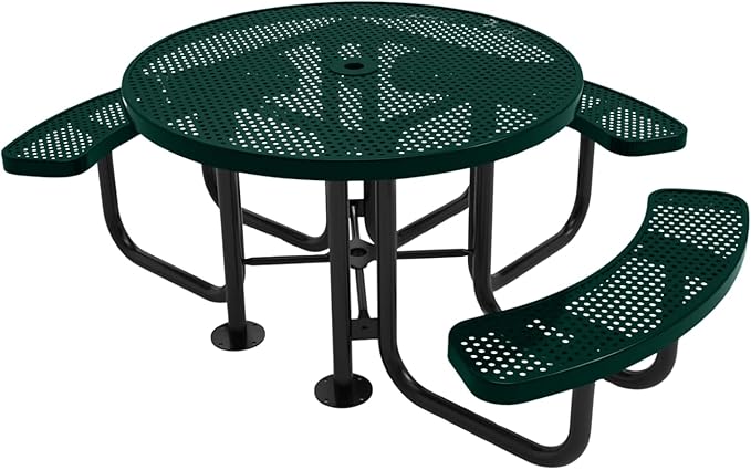 COATEDOUTDOORFURNITURE Heavy-Duty Portable Outdoor Picnic Table with Umbrella Hole - Photo 1