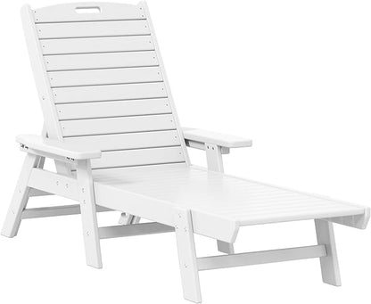 WestinTrends Malibu Poly Reclining Chaise Lounge (Set of 2) White