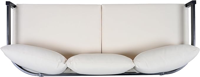 Merax 75.8" Modern Curved Outdoor Aluminum 3-Seater Sofa - Photo 5