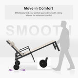 PURPLE LEAF Patio Lounge Chair Set of 3 Outdoor Chaise Lounger Aluminum Frame with Armrest Side Table and Wheels for - Photo 7