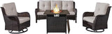 Belord 4 Piece Patio Wicker Furniture Set, Outdoor Swivel Rocker Chairs - Photo 1