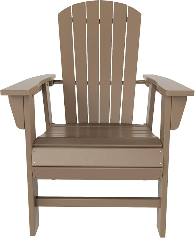 WO WESTIN OUTDOOR HDPE Altura Adirondack Dining Chair,Weathered Wood