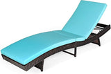 BETTARY Outdoor Folding Chaise Lounge, Rattan Patio Lounge Chair w/Removable Soft Cushion, 5 Adjustable Levels - Photo 1