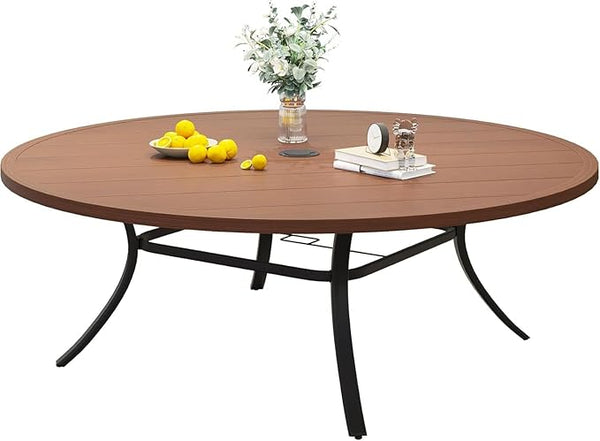 VICLLAX 60" Outdoor Round Patio Dining Table for 8-10 - Photo 1