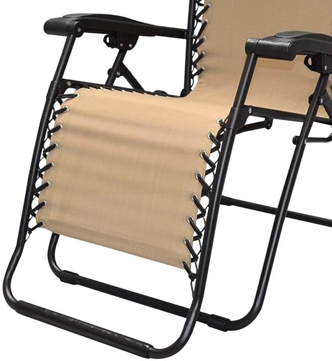 Caravan Canopy Infinity Zero Gravity Steel Frame Patio Deck Chair, Beige (Pair) - Photo 7