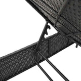 Outdoor Chaise Lounge Black PE Rattan 78"x21.7" Adjustable Reclining Patio Chair UV-Resistant Sunbed with Cushion for - Photo 8