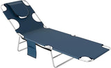 Outsunny Chaise Lounge Chair Outdoor with Face Arm Hole, 5-Position Reclining Face Down Tanning Chair with Carry Strap - Photo 1