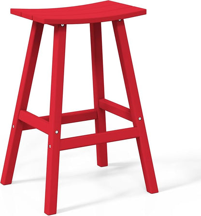 WestinTrends Malibu Malibu 29 Inch High Backless Seat Bar Stools (Set of 3), Red