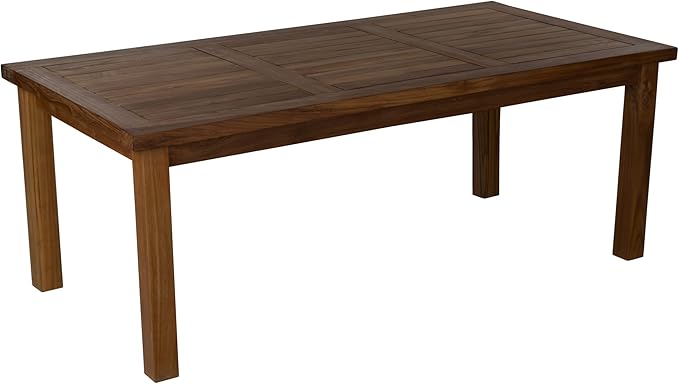 Teak Outdoor Coffee Table - Premium Grade A Teak Wood Patio Furniture, Teak Oil Finish 24"x48" Rectangular Table for Patio, Balcony, Lawn, Deck, Backyard, Terrace